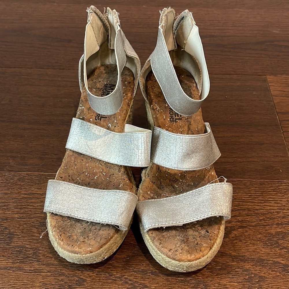 Michael Kors Silver Girls Wedges Size 1